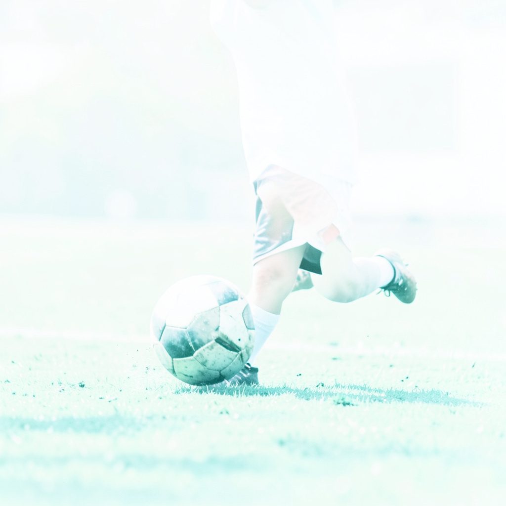Close-up of a classic black-and-white soccer ball resting on green grass, bright natural light, shallow depth of field